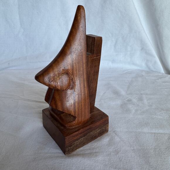 Mid Century Modern Eyeglass Holder Solid Wood Nose - Picture 1 of 9